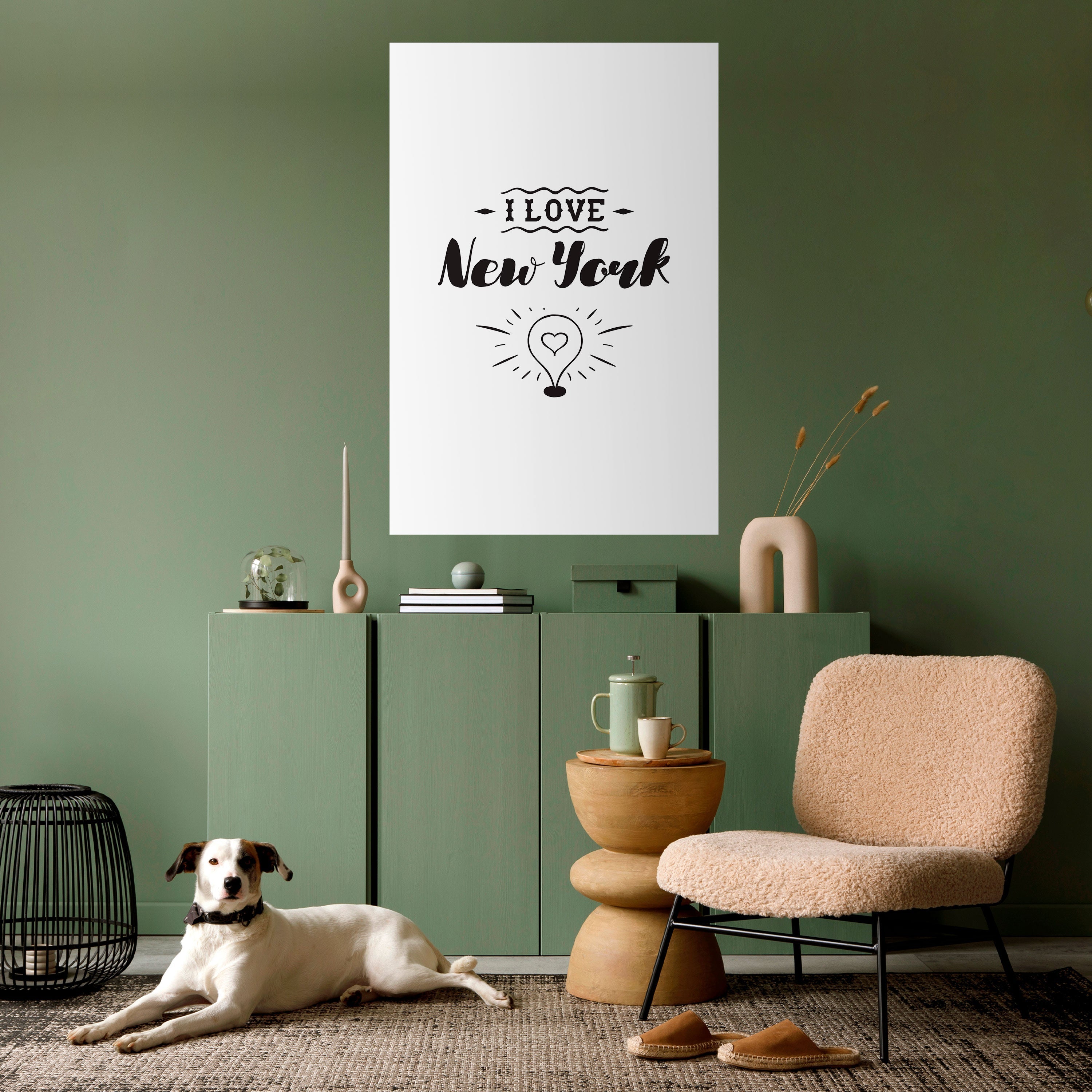 JAG ÄLSKAR NEW YORK Vertikal poster med självhäftande text