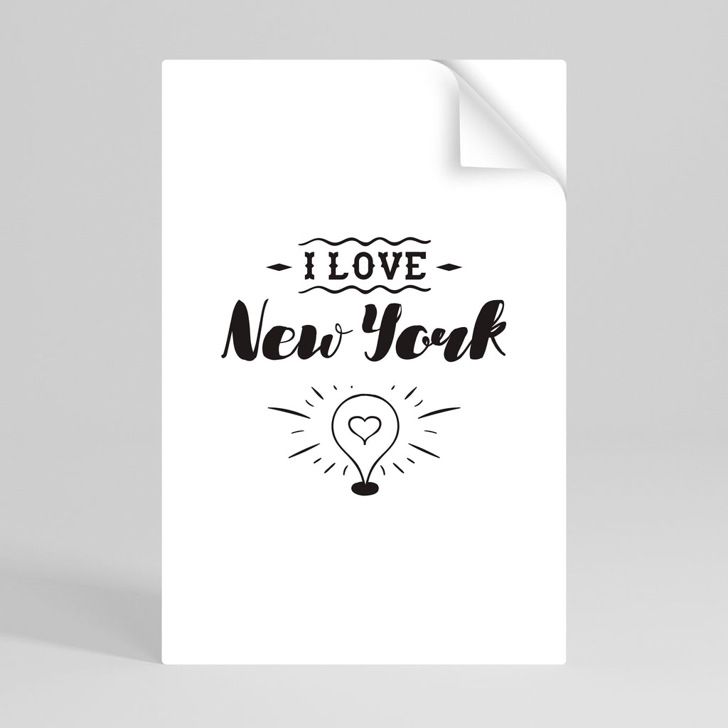 JAG ÄLSKAR NEW YORK Vertikal poster med självhäftande text