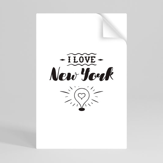 JAG ÄLSKAR NEW YORK Vertikal poster med självhäftande text