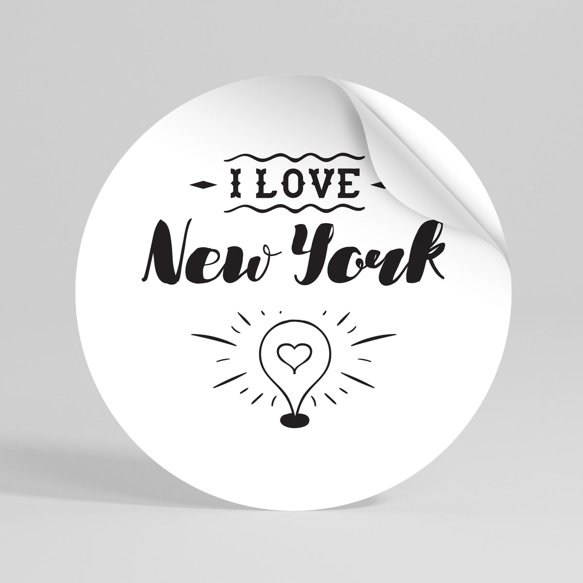 I LOVE NEW YORK Rund väggdekal
