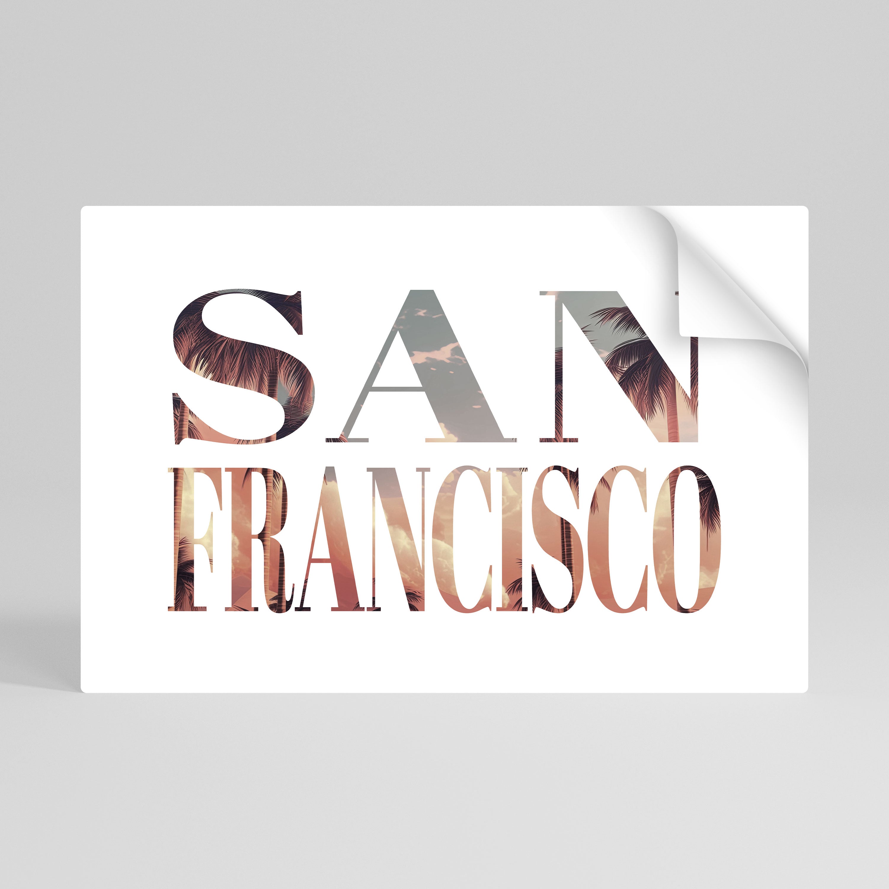 SAN FRANCISCO Självhäftande Horisontell Poster