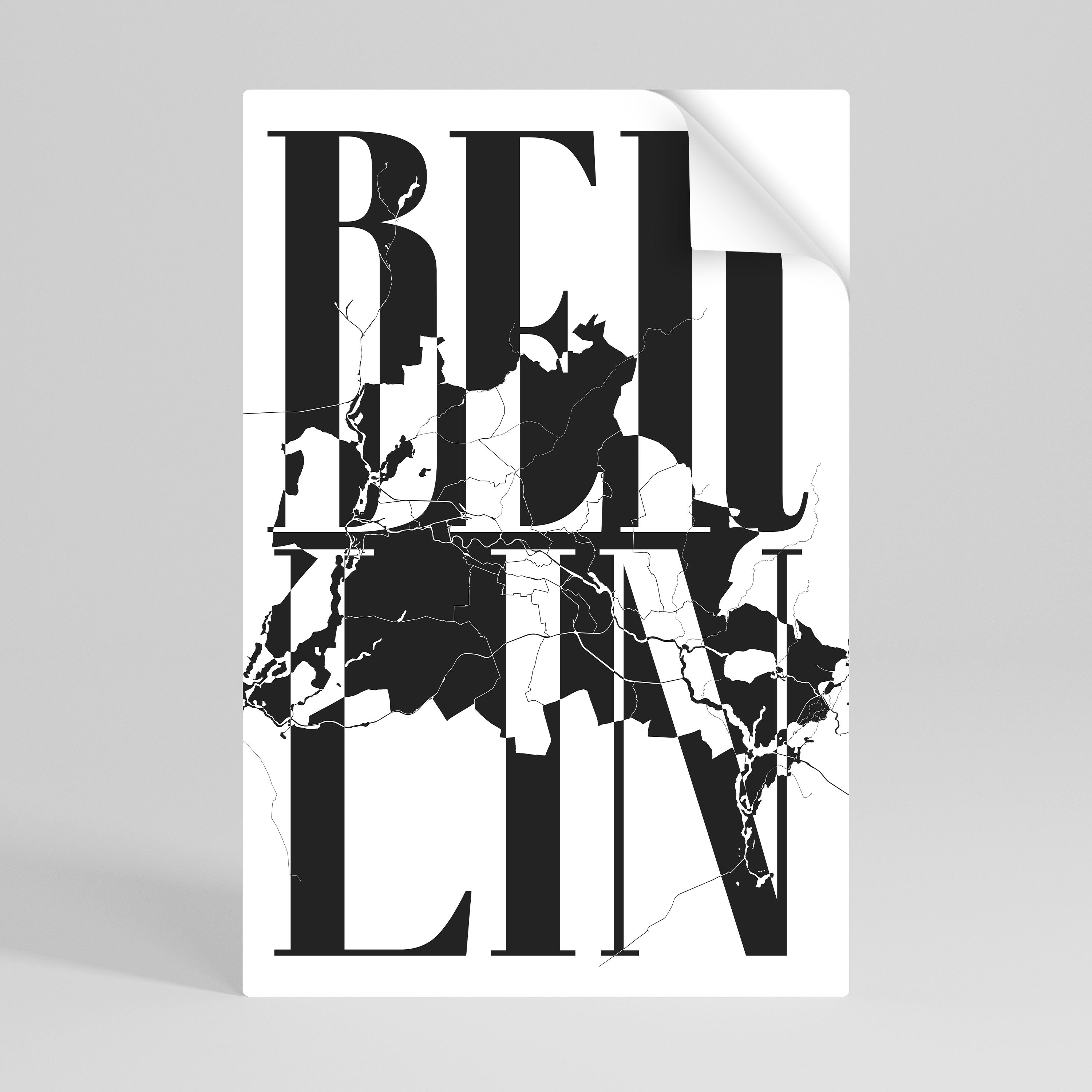 BERLINS HORISONTER – vertikal poster med självhäftande tryck