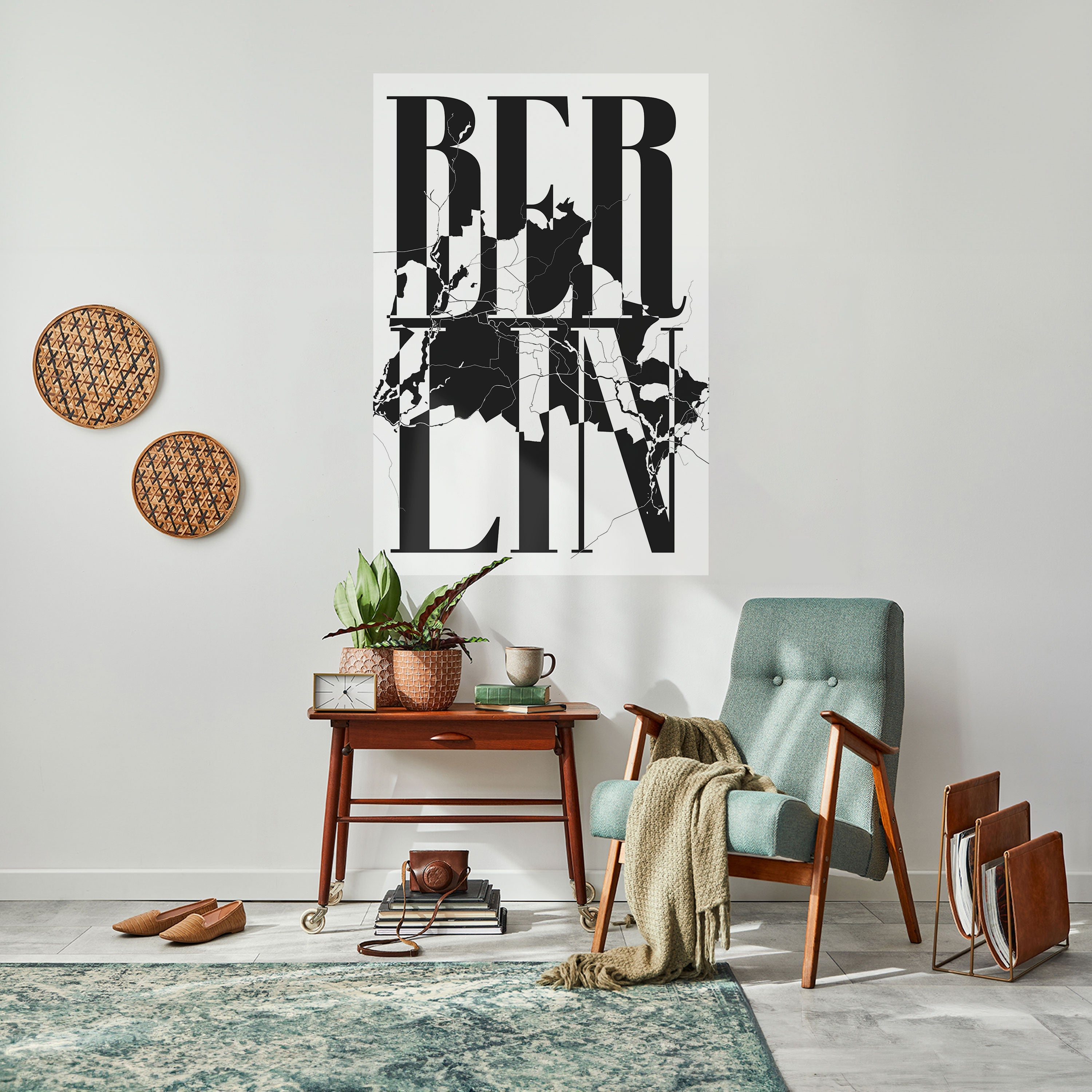BERLINS HORISONTER – vertikal poster med självhäftande tryck
