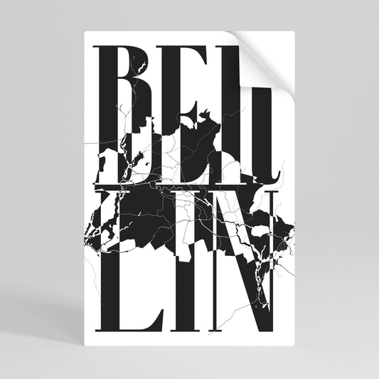 BERLINS HORISONTER – vertikal poster med självhäftande tryck