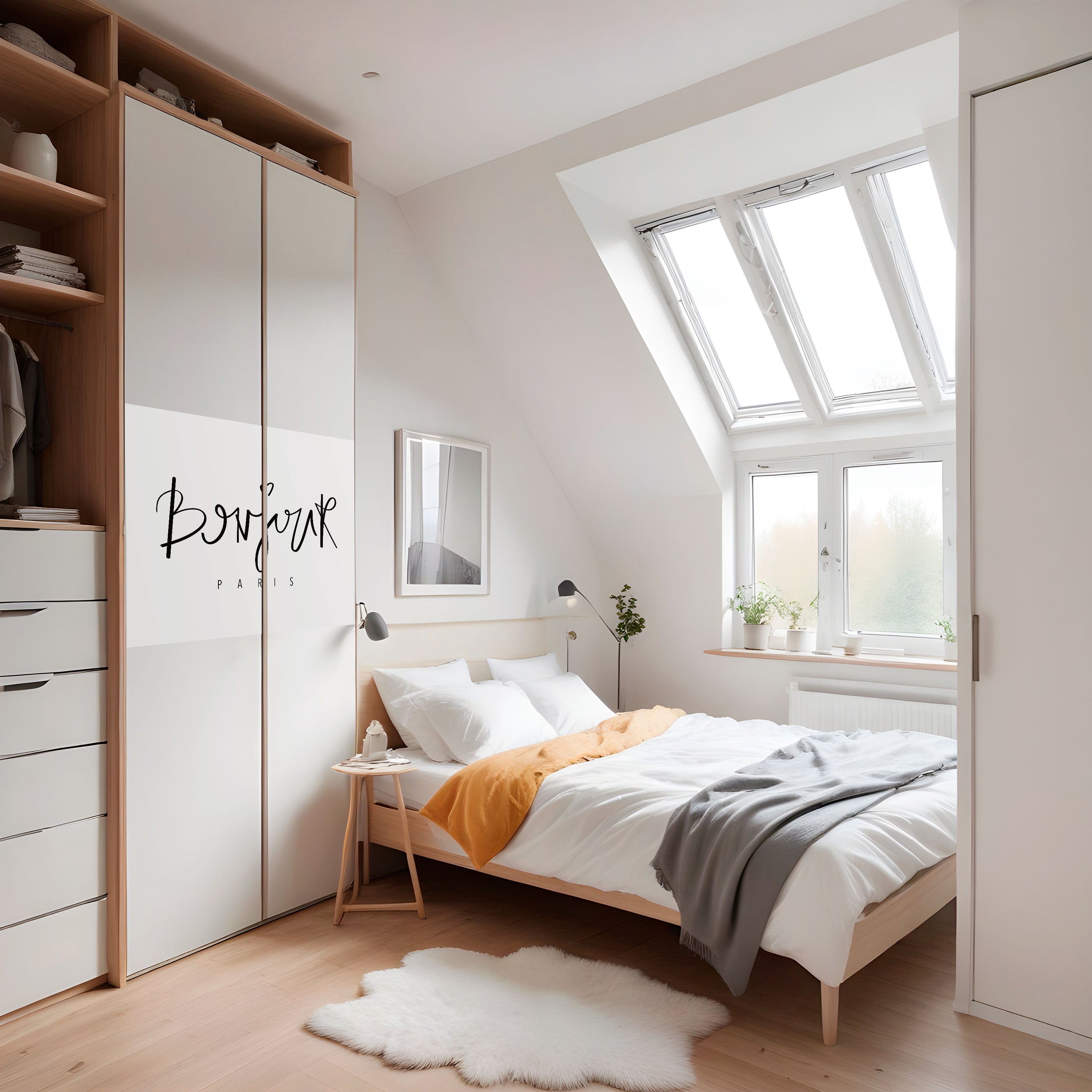 BONJOUR LOVE horisontell affisch med självhäftande text
