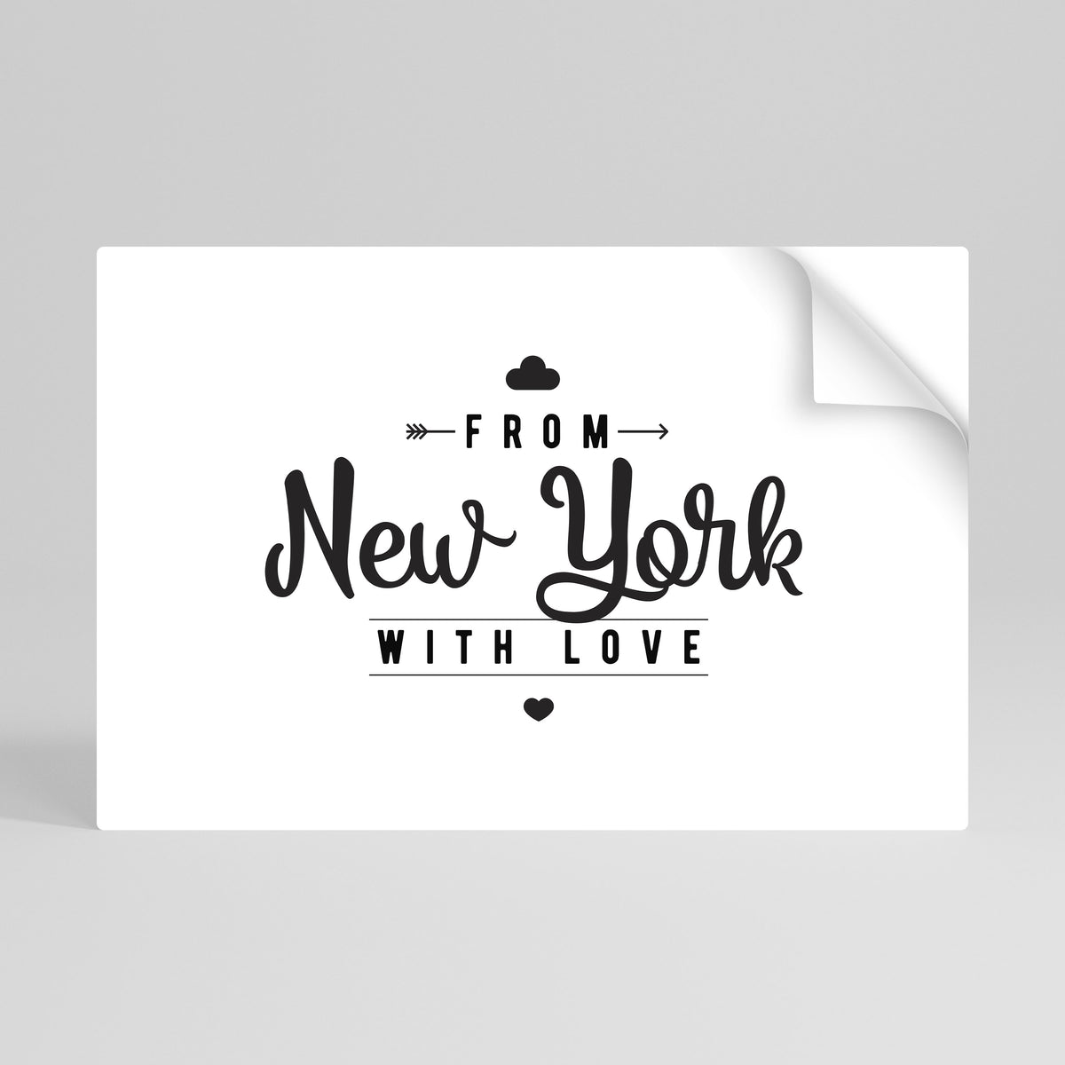NEW YORK HEARTBEAT Självhäftande Horisontell Poster