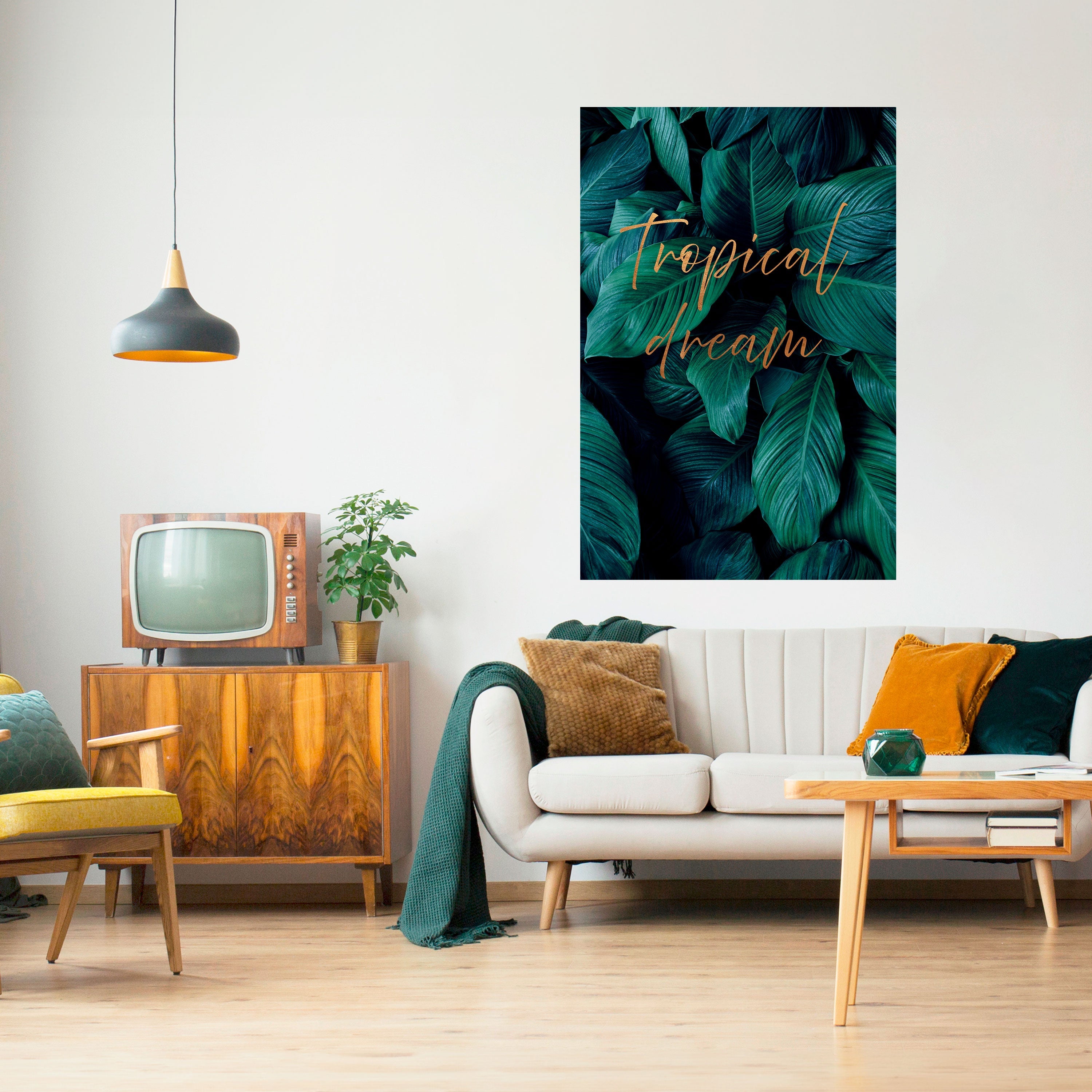 TROPISK LYCKA Vertikal Poster med självhäftande klistermärke