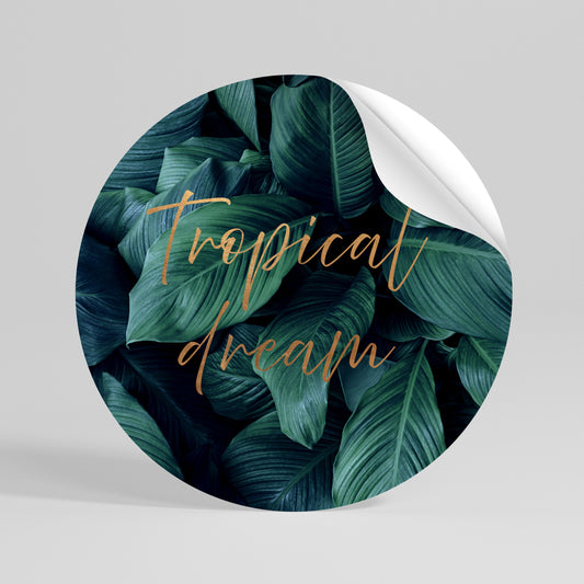 TROPICAL BLISS Rund väggdekal