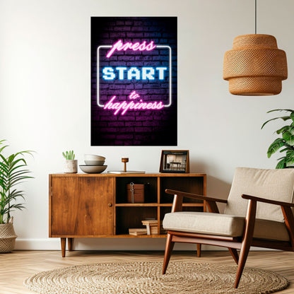 PRESS PLAY FOR JOY Peel and Stick Vertical Poster