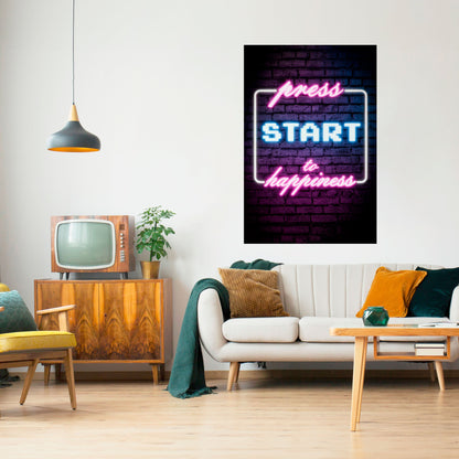 PRESS PLAY FOR JOY Peel and Stick Vertical Poster