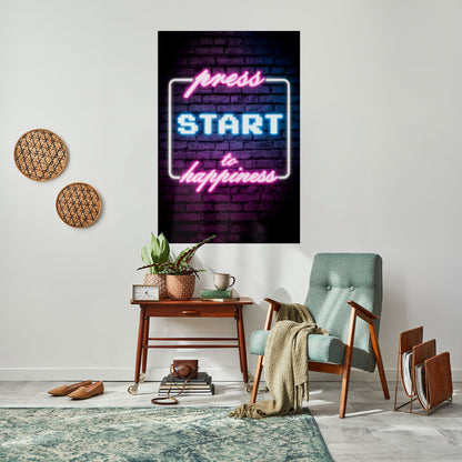 PRESS PLAY FOR JOY Peel and Stick Vertical Poster