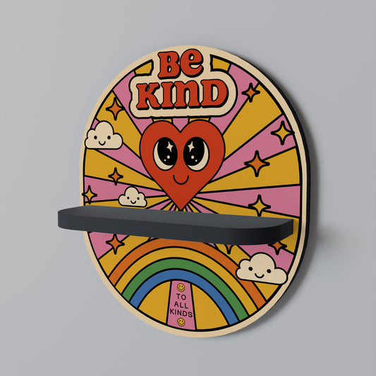 BE KIND Oval konsthylla i svart finish