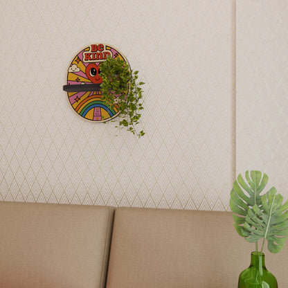BE KIND Oval konsthylla i svart finish