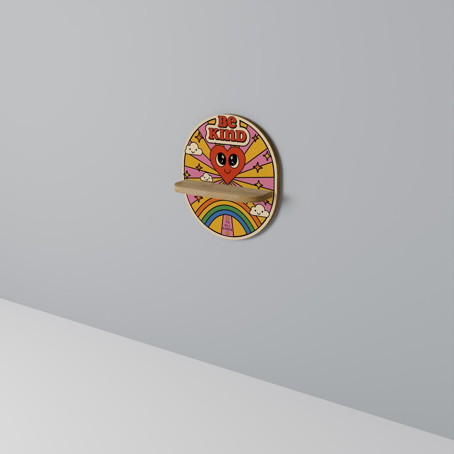 BE KIND Oval Art Hylla I Ekeffekt