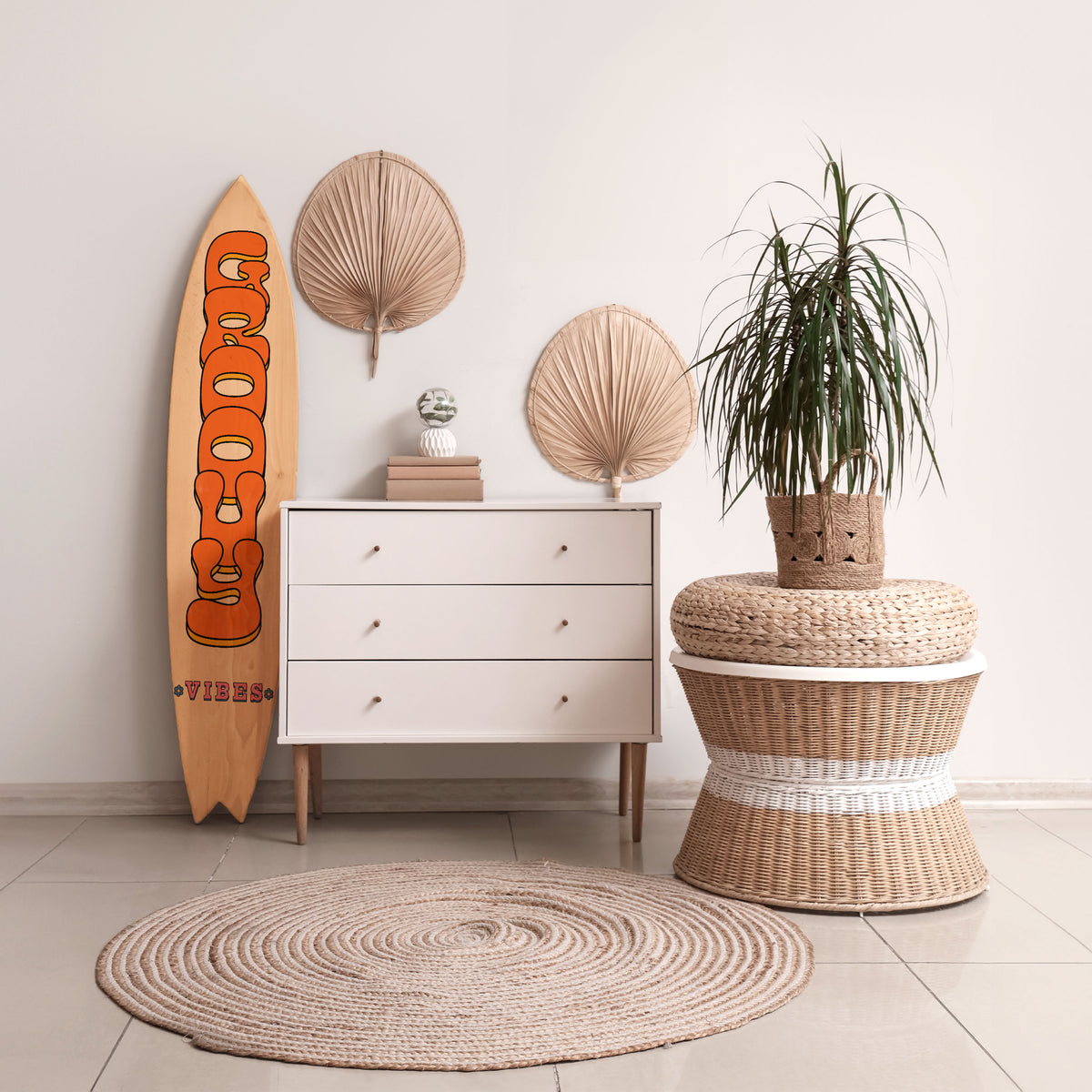 GROOVY VIBES Surfboard Decorative Panel
