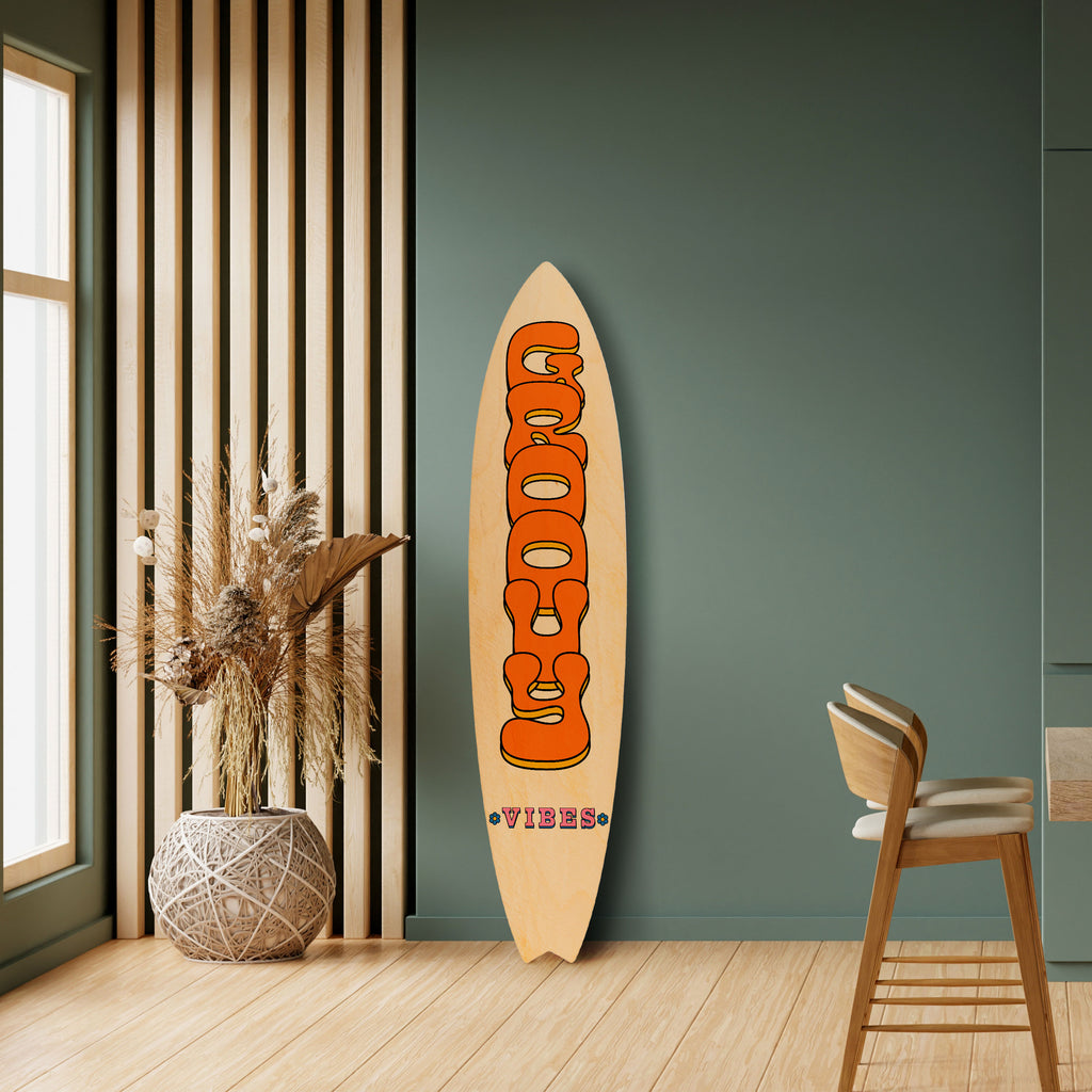 GROOVY VIBES Surfboard Decorative Panel