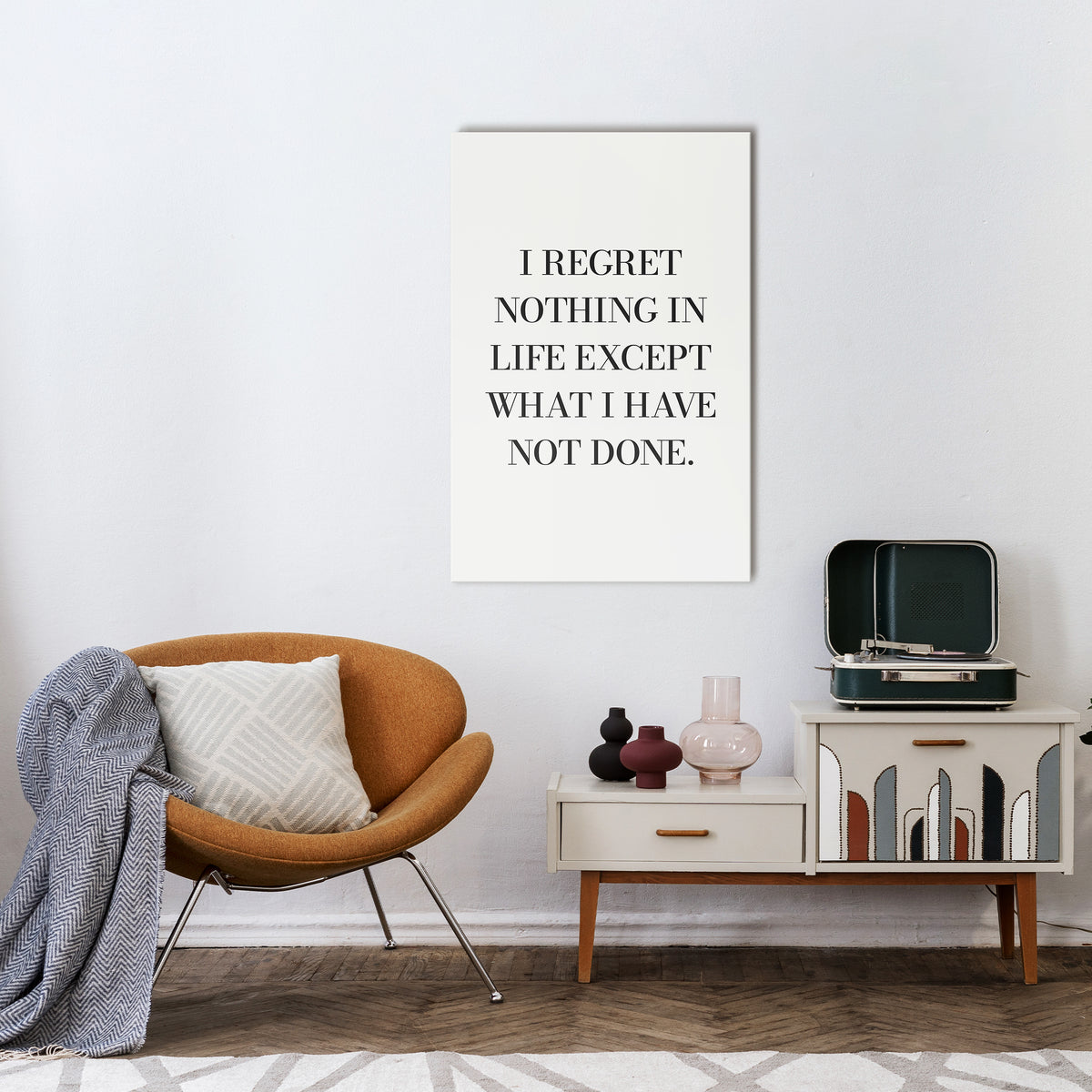 REGRET NOTHING Vertical Canvas Print