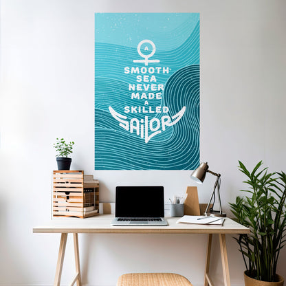 SKILLED SAILOR Peel and Stick Vertical Poster