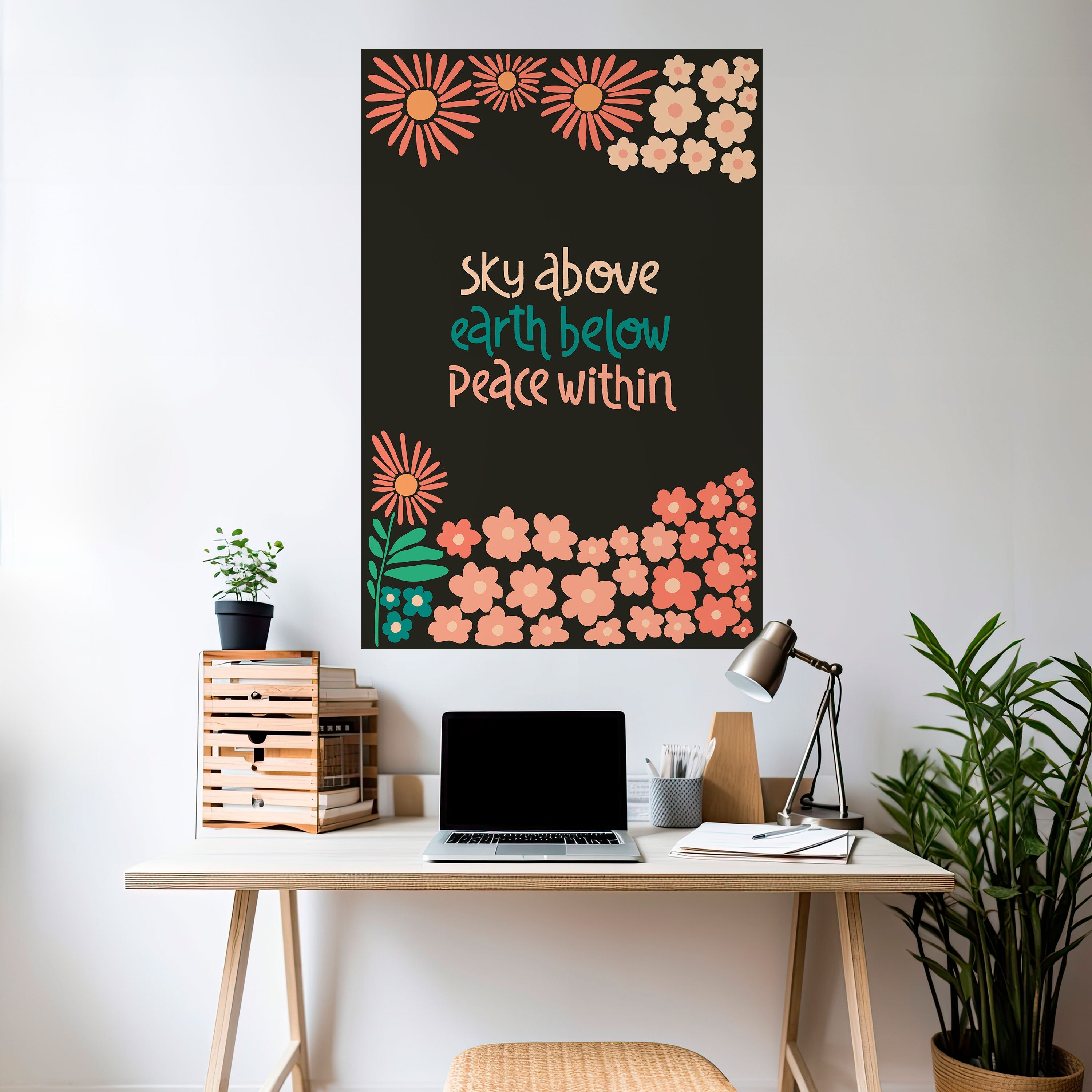 FRED INOM DIG, vertikal poster med självhäftande text