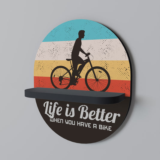 BETTER LIFE Oval Art Shelf In Black Finish
