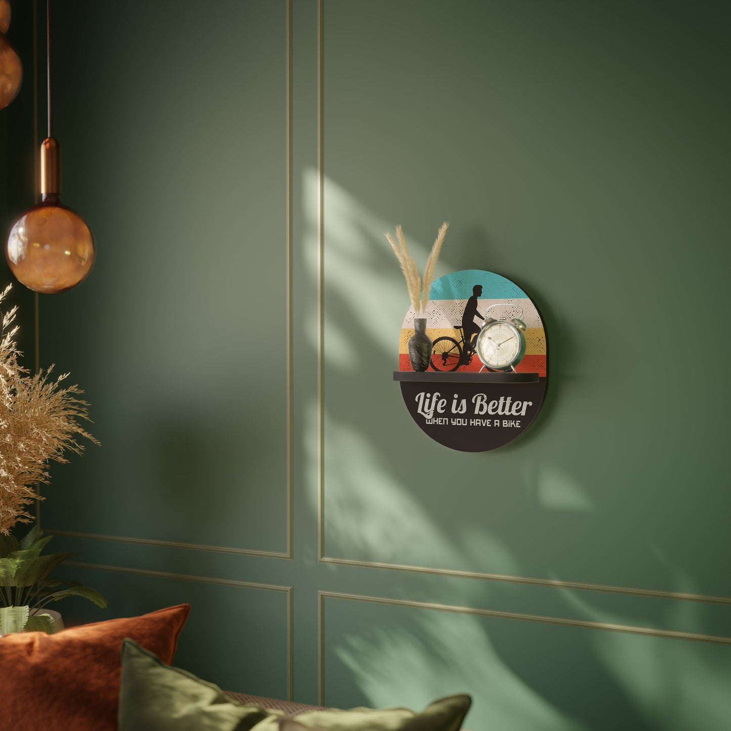 BETTER LIFE Oval Art Shelf In Black Finish