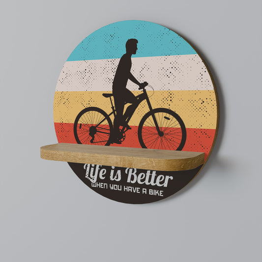 BETTER LIFE Round Art Shelf In Oak Effect