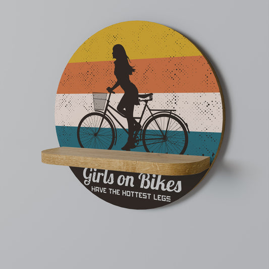 THE HOTTEST LEGS Round Art Shelf In Oak Effect