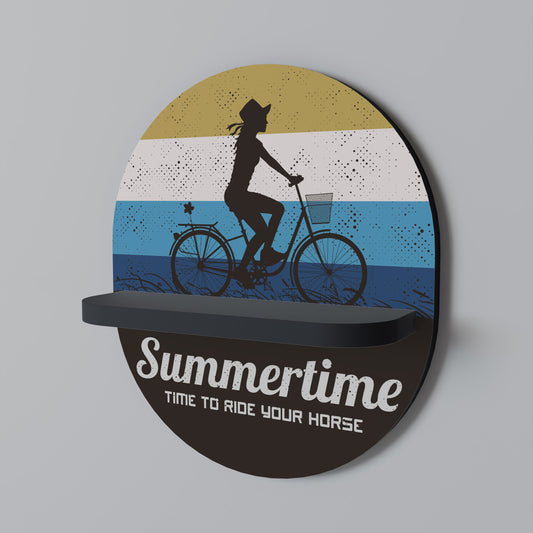 SUMMERTIME Oval Art Shelf In Black Finish