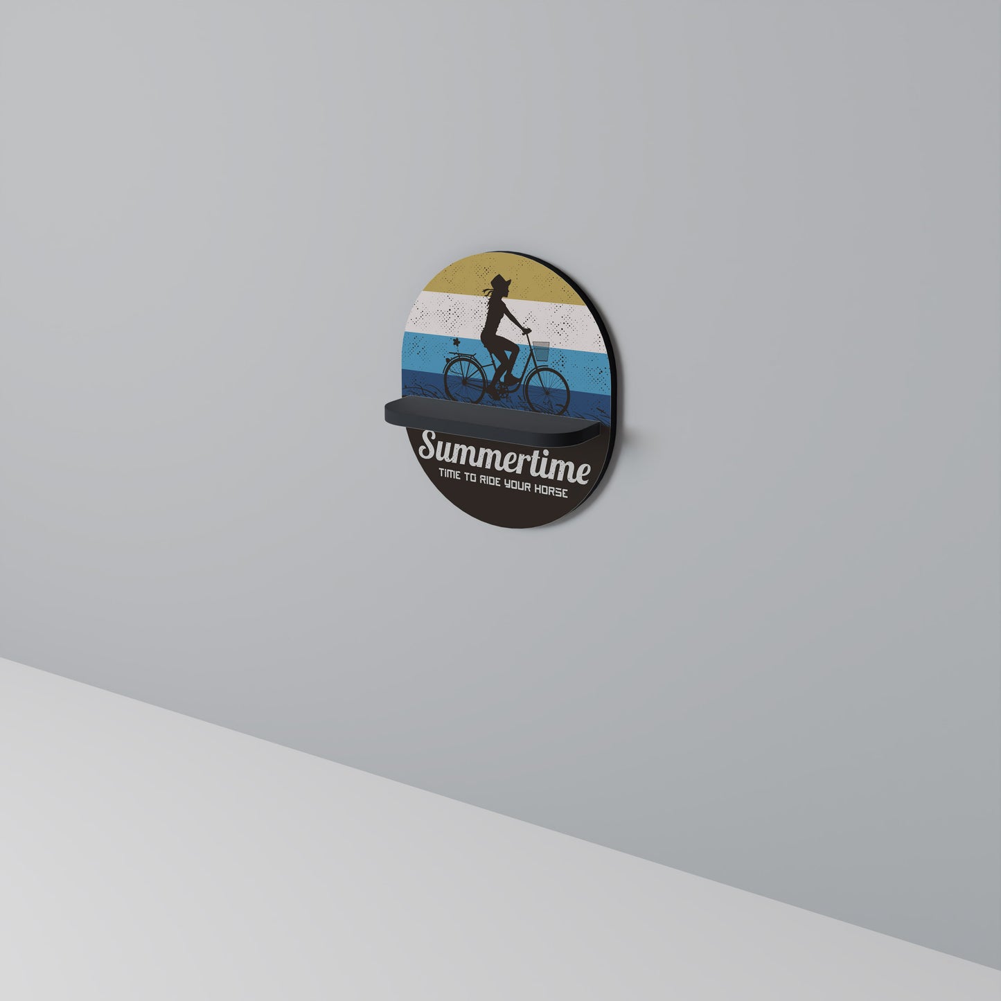 SUMMERTIME Oval Art Shelf In Black Finish