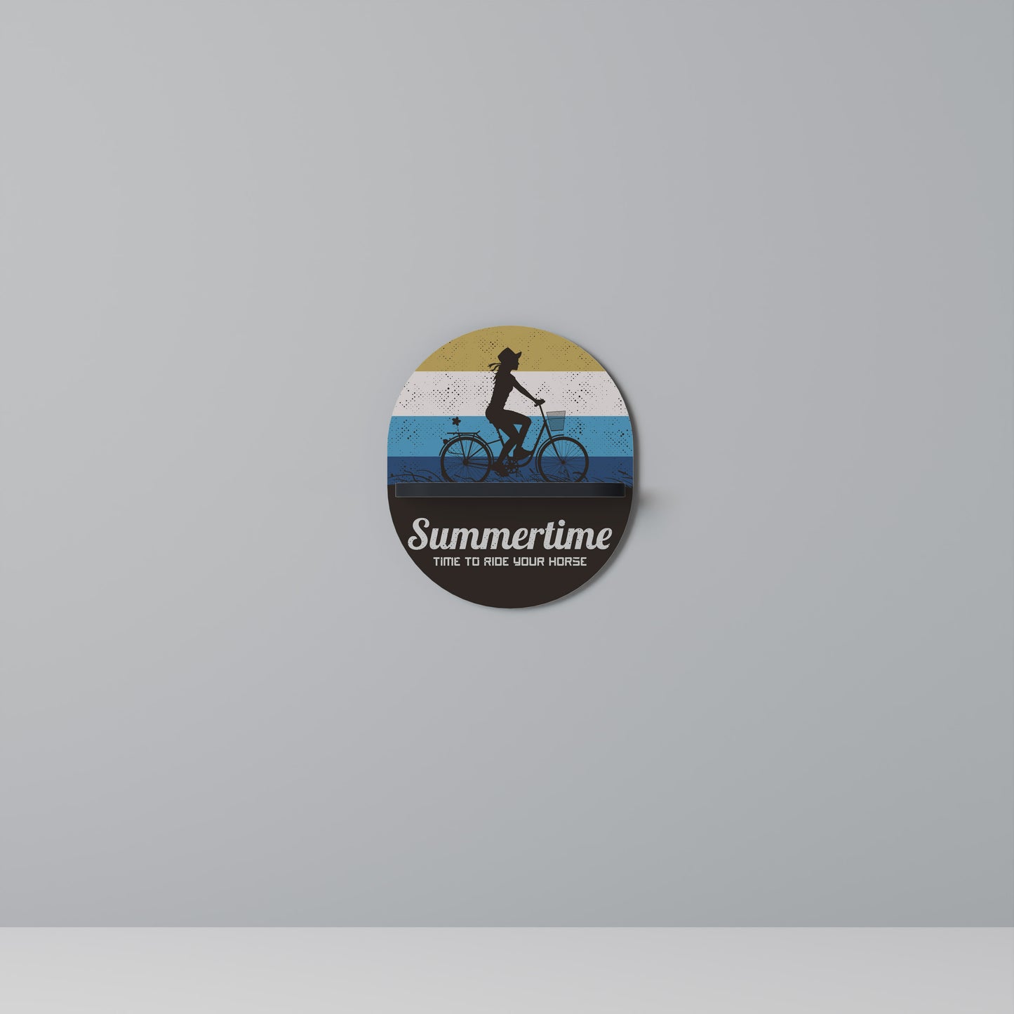 SUMMERTIME Oval Art Shelf In Black Finish