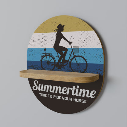 SUMMERTIME Oval Art Shelf In Oak Effect