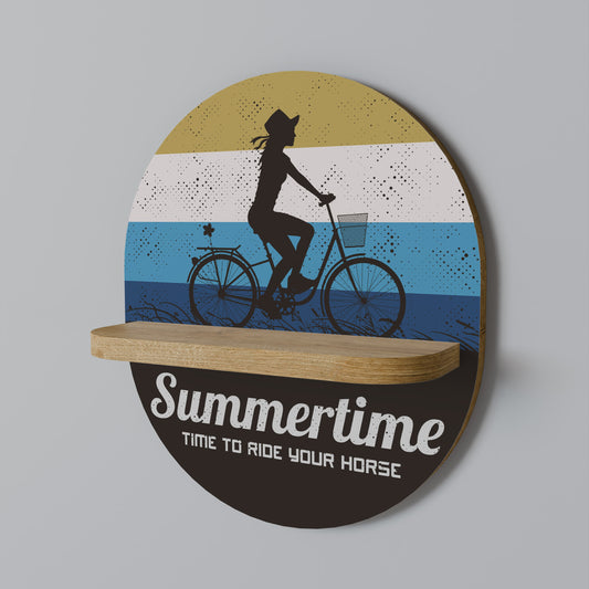 SUMMERTIME Oval Art Shelf In Oak Effect