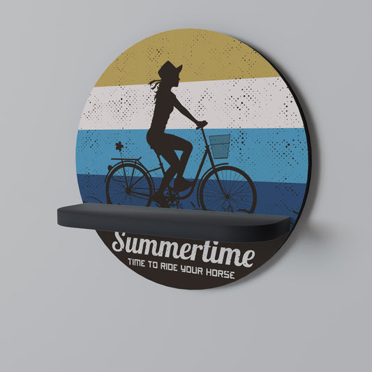 SUMMERTIME rund konsthylla i svart finish