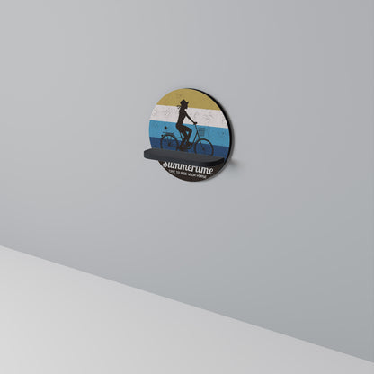 SUMMERTIME Round Art Shelf In Black Finish