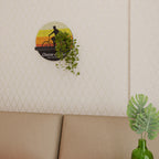 CHOOSE A BIKE Round Art Shelf In Black Finish