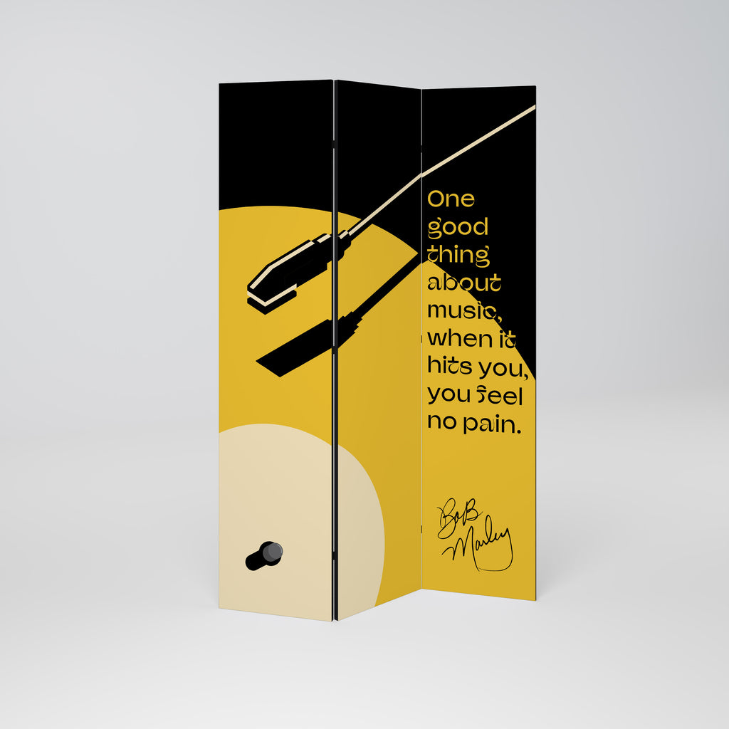 MUSIC - NO PAIN Dekorativ rumsavdelare – 3 paneler