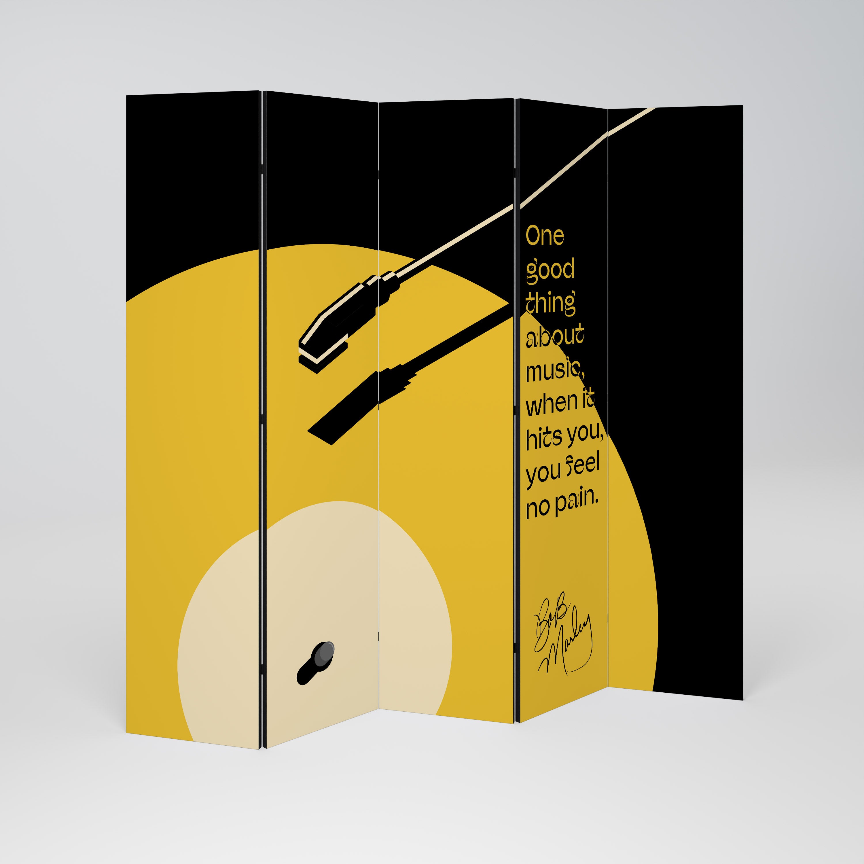 MUSIC - NO PAIN Dekorativ rumsavdelare – 5 paneler