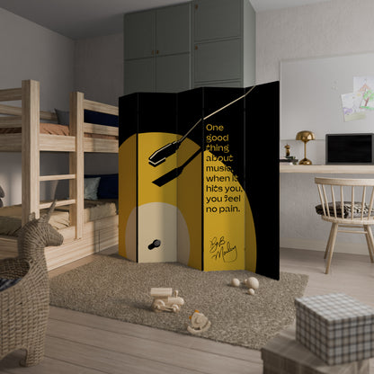 MUSIC - NO PAIN Dekorativ rumsavdelare – 5 paneler