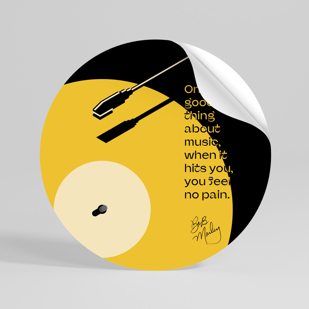 MUSIC - NO PAIN Rund väggdekal