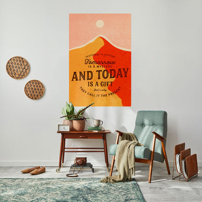 IDAG ÄR EN GÅVA Vertikal poster med självhäftande text