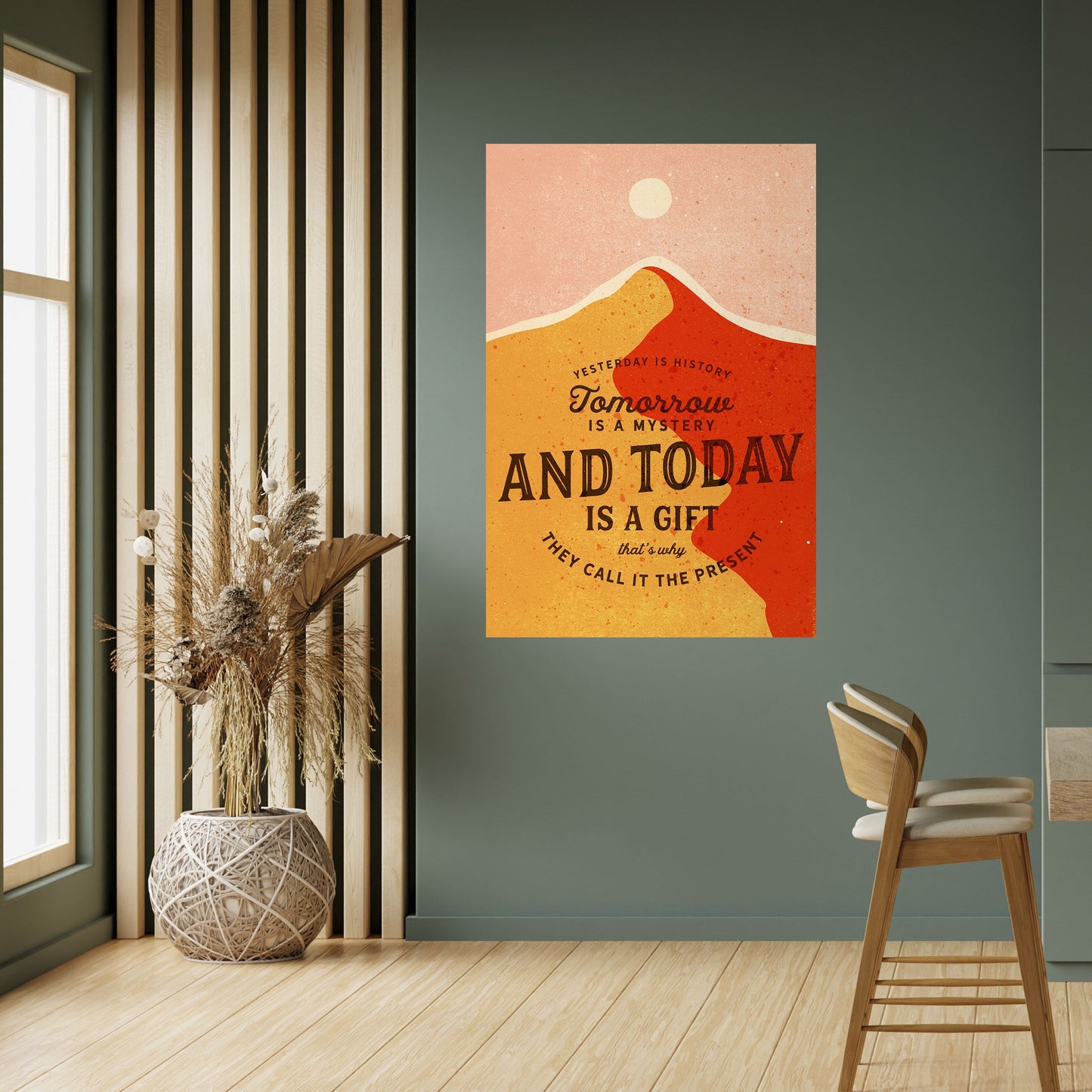 IDAG ÄR EN GÅVA Vertikal poster med självhäftande text