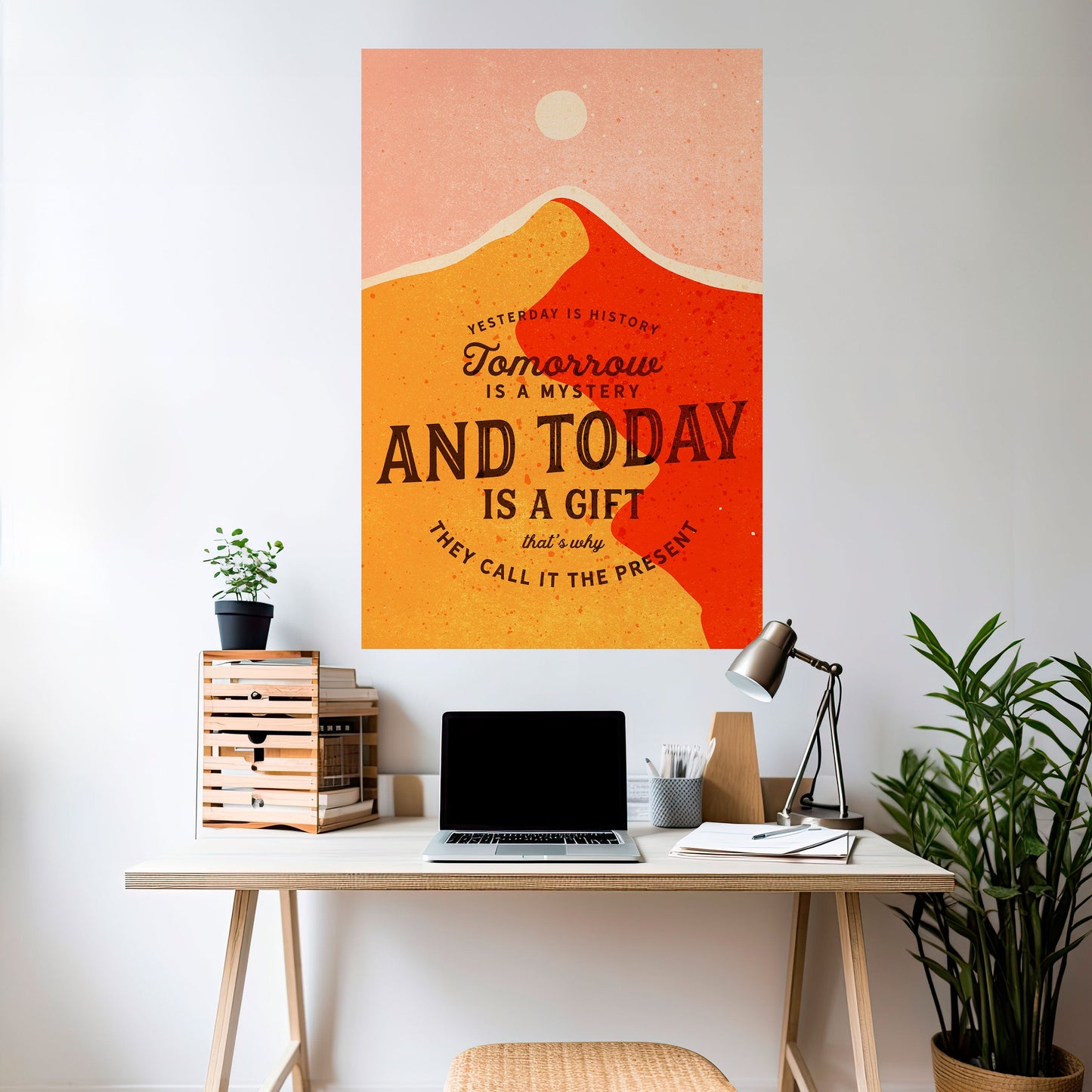 IDAG ÄR EN GÅVA Vertikal poster med självhäftande text