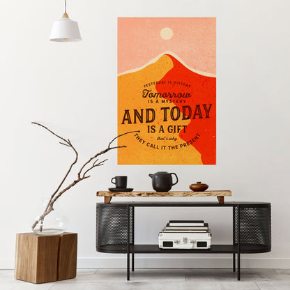 IDAG ÄR EN GÅVA Vertikal poster med självhäftande text
