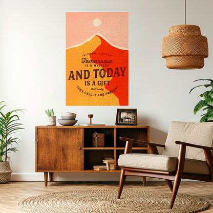IDAG ÄR EN GÅVA Vertikal poster med självhäftande text