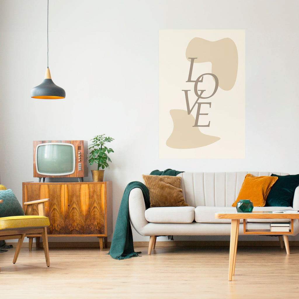 KÄRLEK I FORM Vertikal Poster med självhäftande text