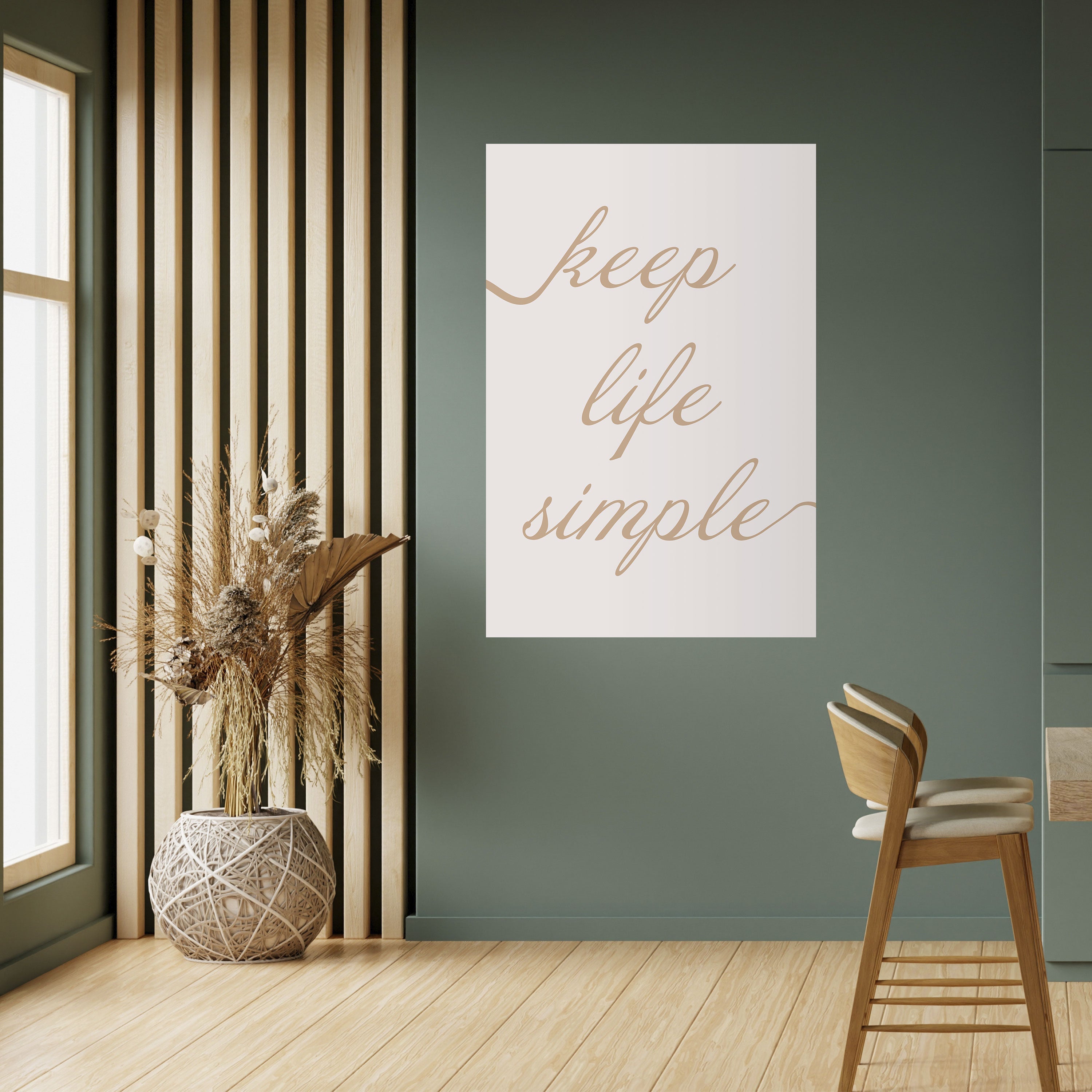 MINIMALISTISK MANTRA Vertikal Poster med självhäftande motiv