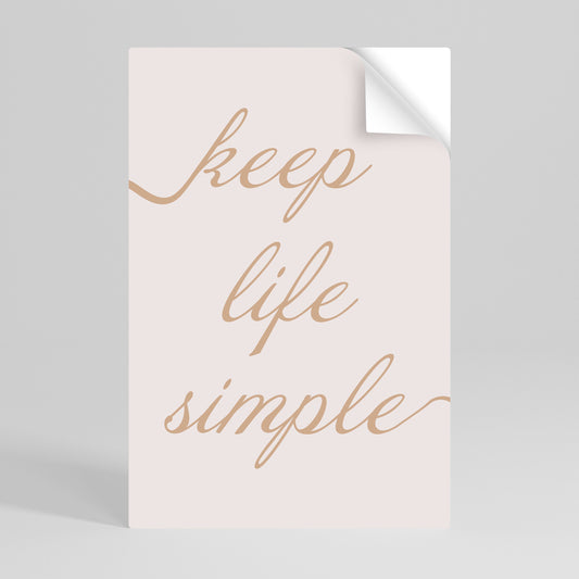 MINIMALISTISK MANTRA Vertikal Poster med självhäftande motiv