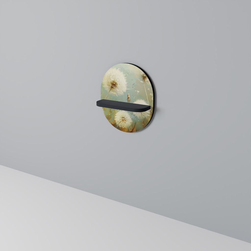 DREAMY MEADOW Oval konsthylla i svart finish