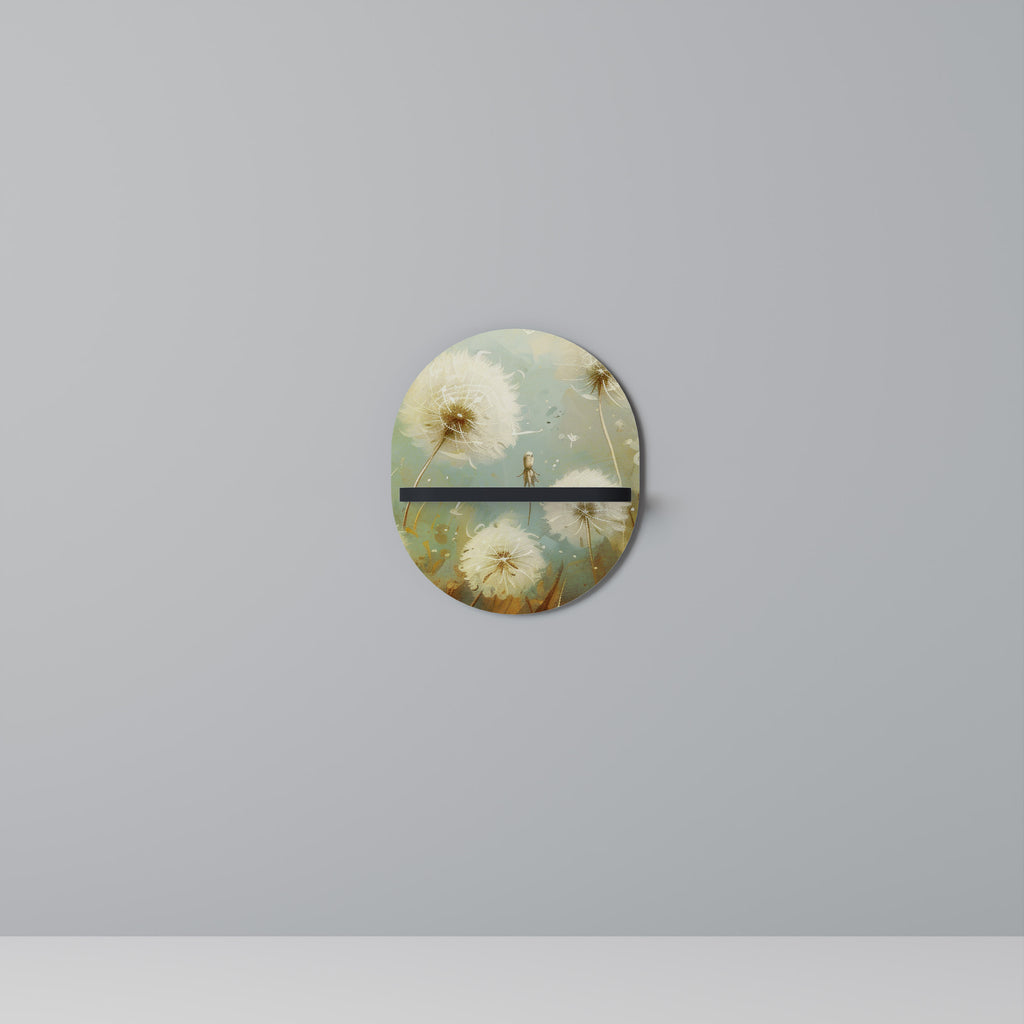 DREAMY MEADOW Oval konsthylla i svart finish