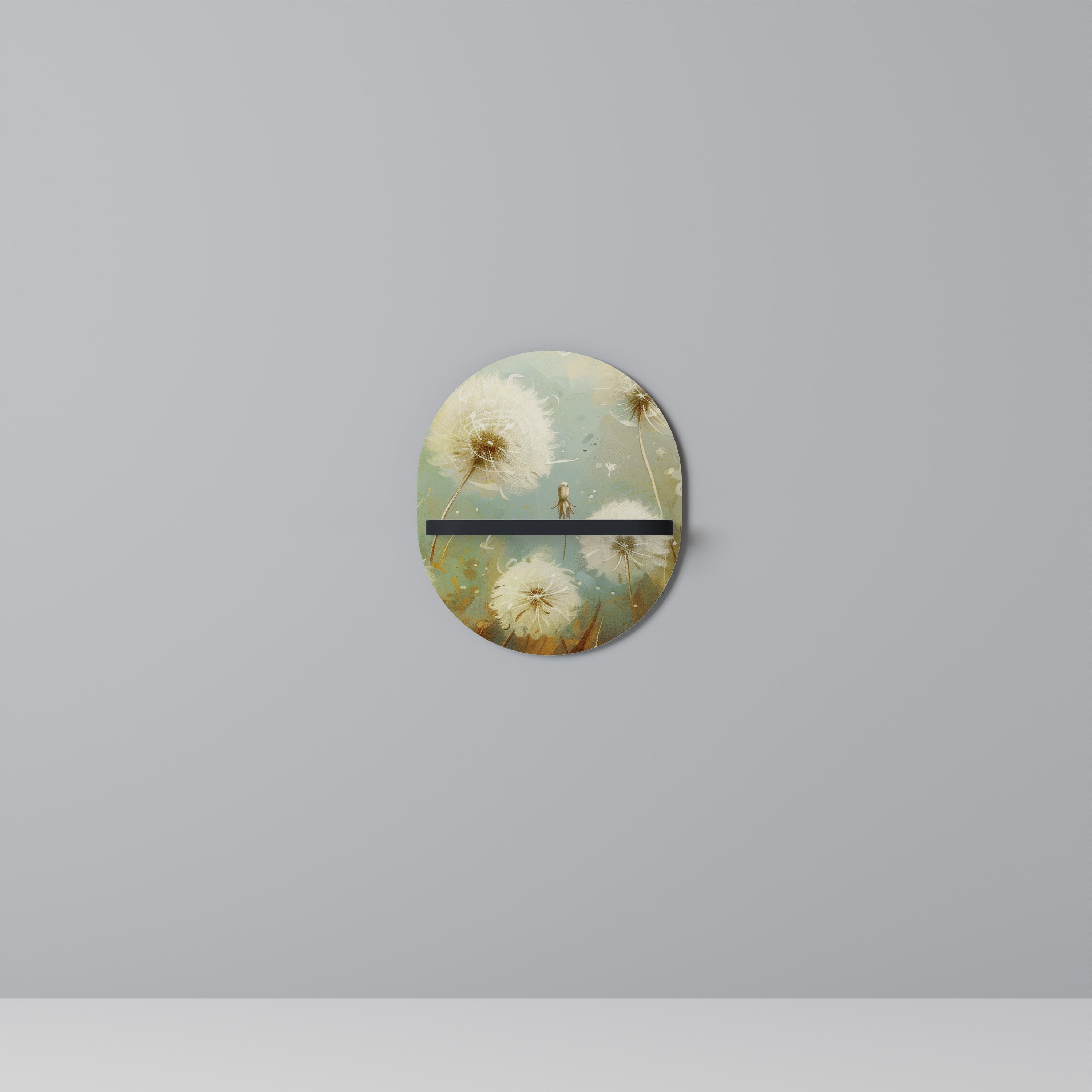 DREAMY MEADOW Oval konsthylla i svart finish